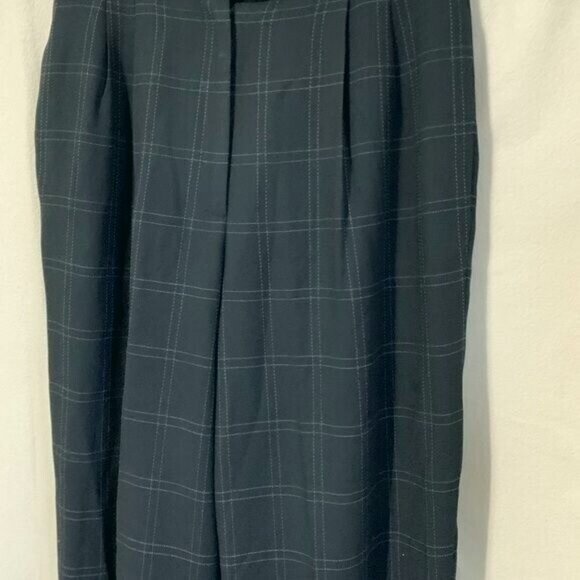 Vintage Talbots Women’s Size 10 Wool Blend Plaid Pants Black Gray Check Pleated - Picture 8 of 12